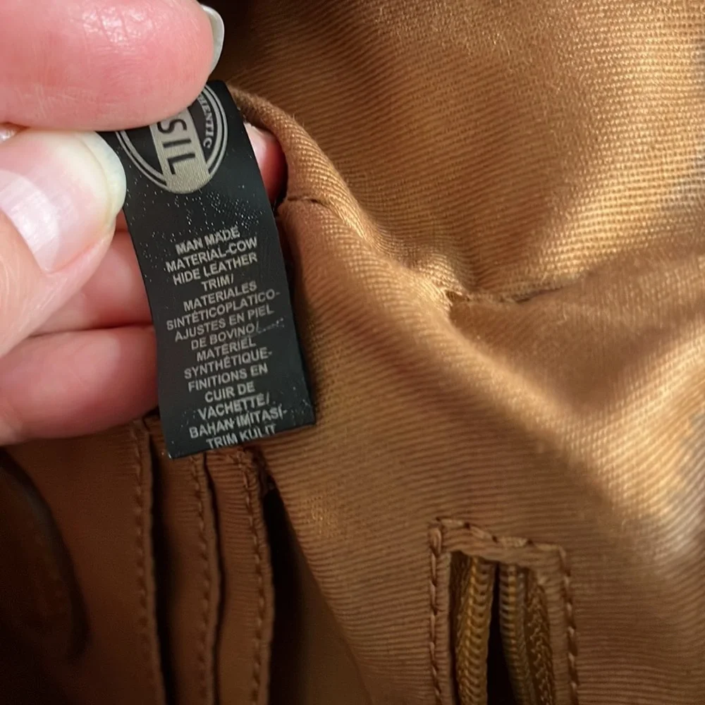 Fossil Black and White Polka Dot Bag with Tan Accents - Picture 8 of 14